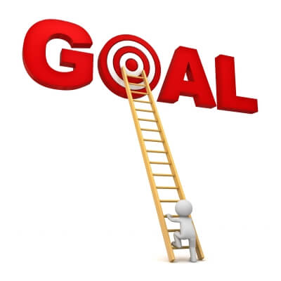 Figure climbing up to his goal
