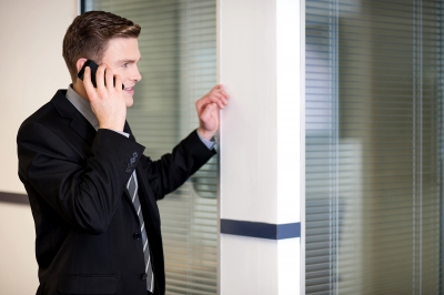 Person calling at a quiet space