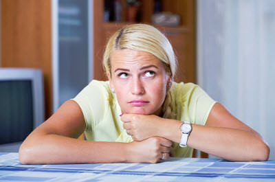 bored woman during interview