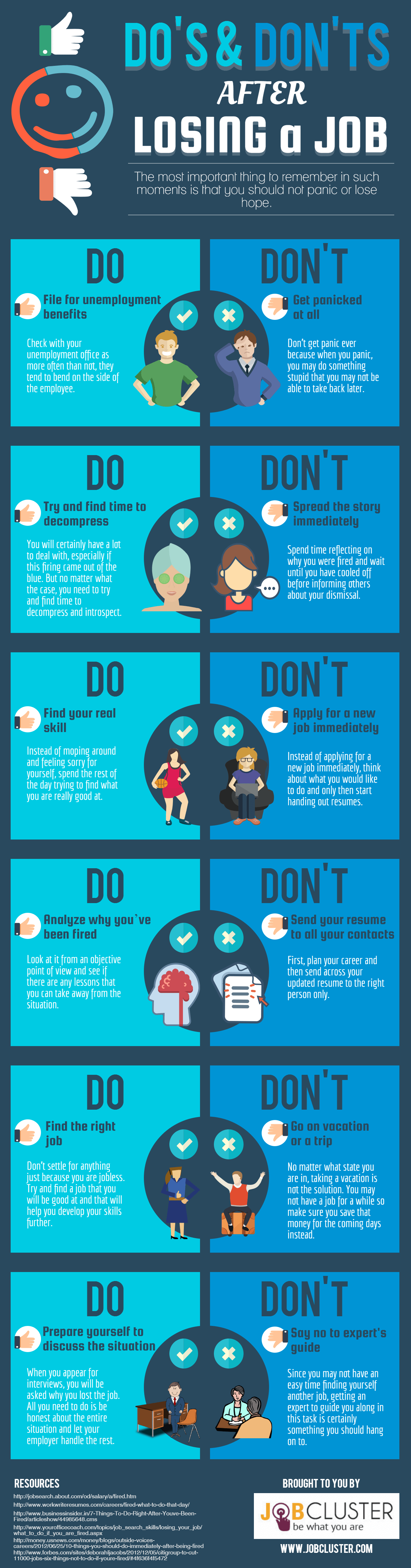 Do's and Don'ts After Losing a Job- Infographic
