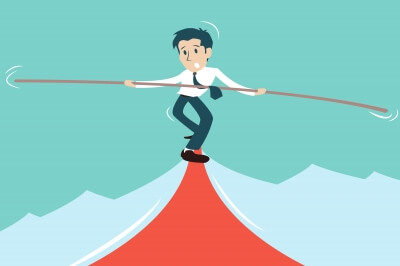 man facing fear