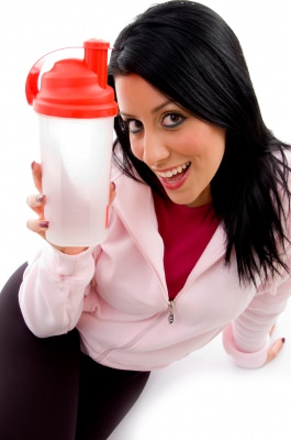 woman brings beverages on interview