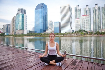 Young woman doing maditation